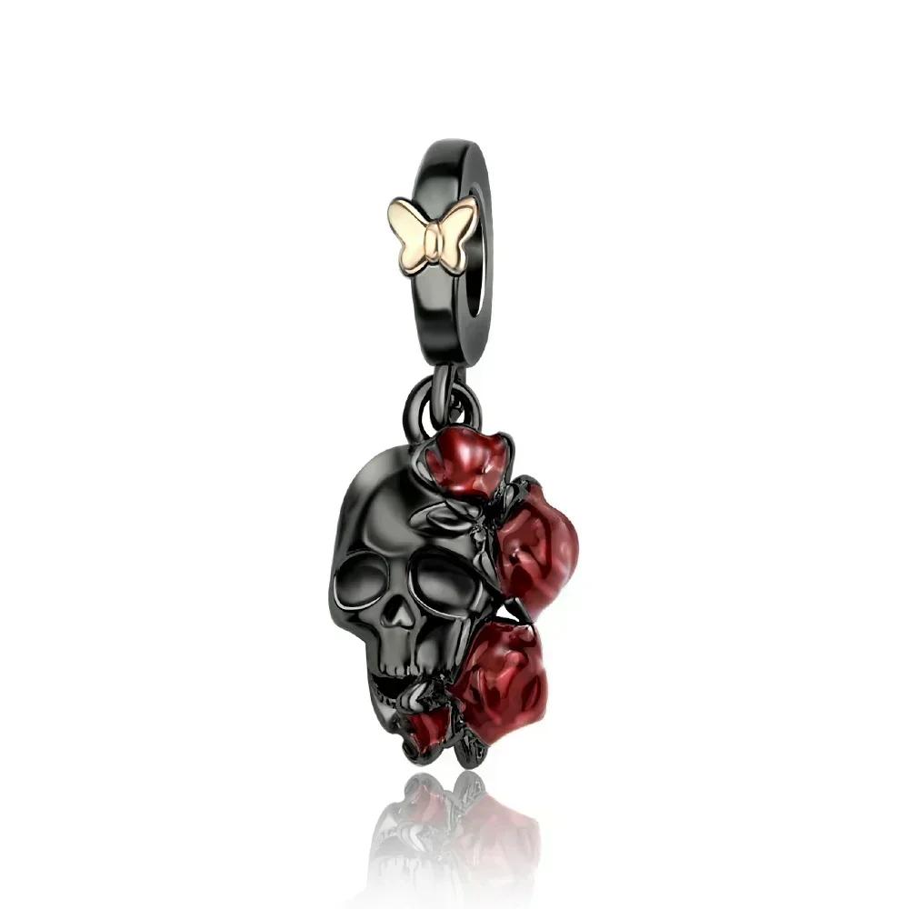 Halloween Copper Skull Charm Luminous Pumpkin Ghost Clown Bead Pendant Ring Necklace Bracelet Diy Jewelry Gift
