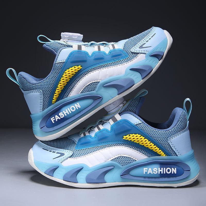 Children's sports shoes 2025 spring new Korean version fashion shoes medium and older children's casual shoes boys' rotating buckle shoes