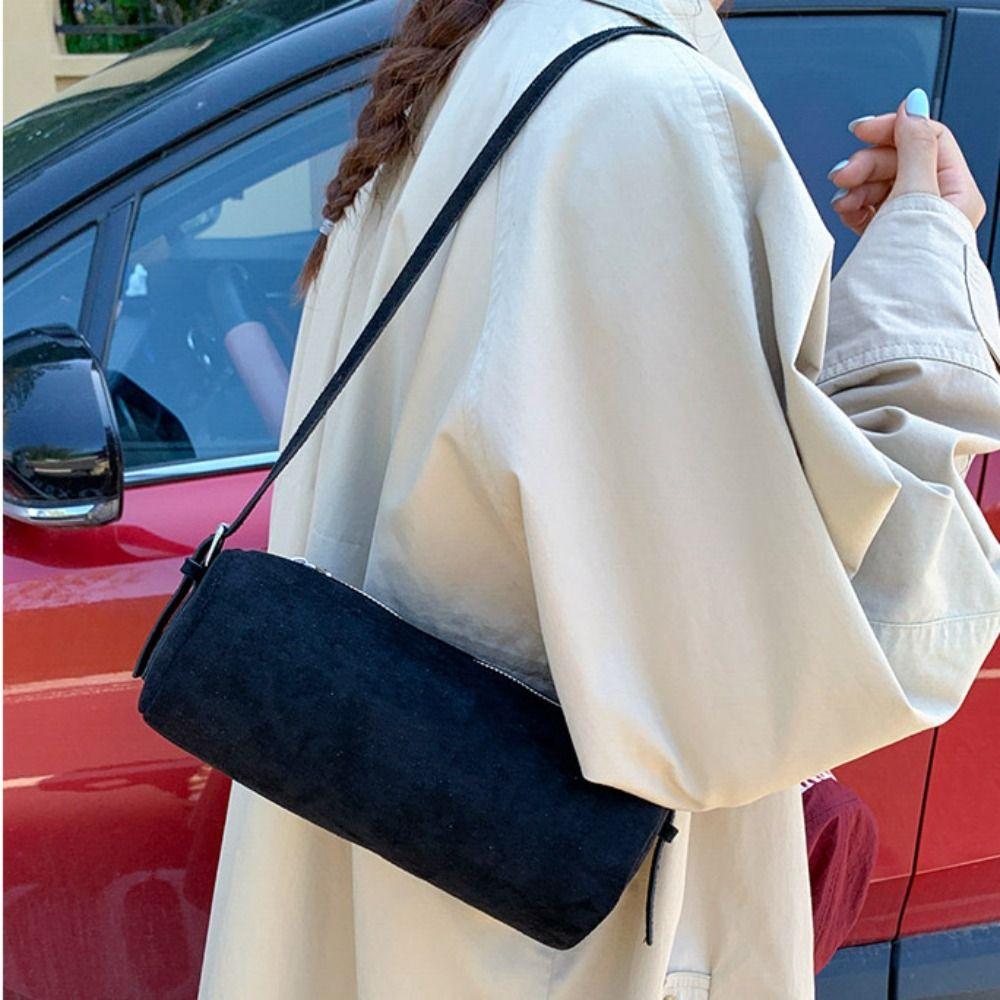 Handbag Suede Pillow Handbag Shoulder Bag Solid Color Tote Bag Casual Slouchy Hobo Bags  Holiday