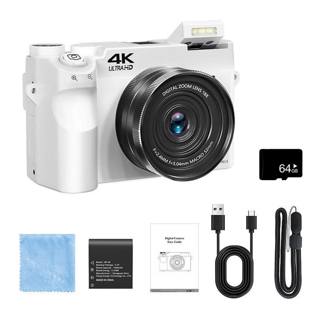 Professional 4K Mirrorless Camera 75MP Double Cameras 18X Digital 9 Photo Mode Portable Detachable Battery Support