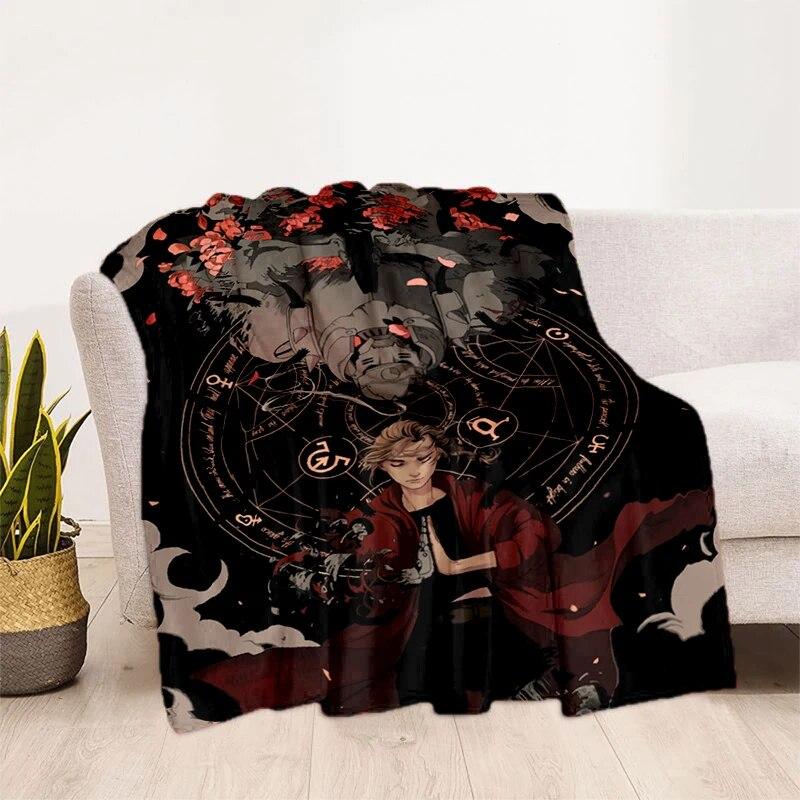 Fullmetal Alchemist Soft Plush Sofa Bed Throwing Cartoon Picnic Thin Blankets Modern Flannel  Cover Gedruckt Bettdecke Geschenk