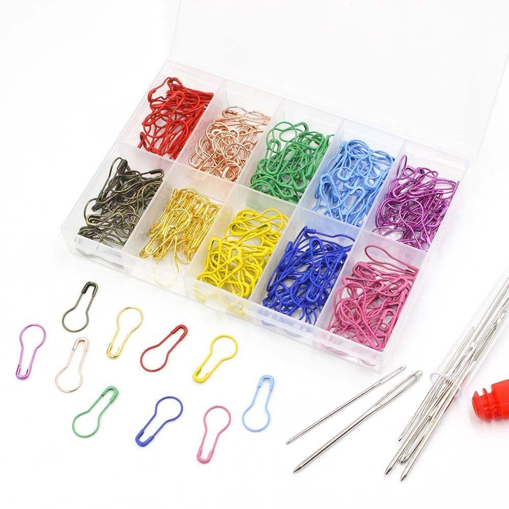 300Pcs Metal Gourd Pin With 9 Sewing Needles Gourd Pear Shape Pin  DIY Handcraft