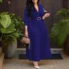 European & American Plus Size Women's Solid Color Dress - Fashionable & Stylish