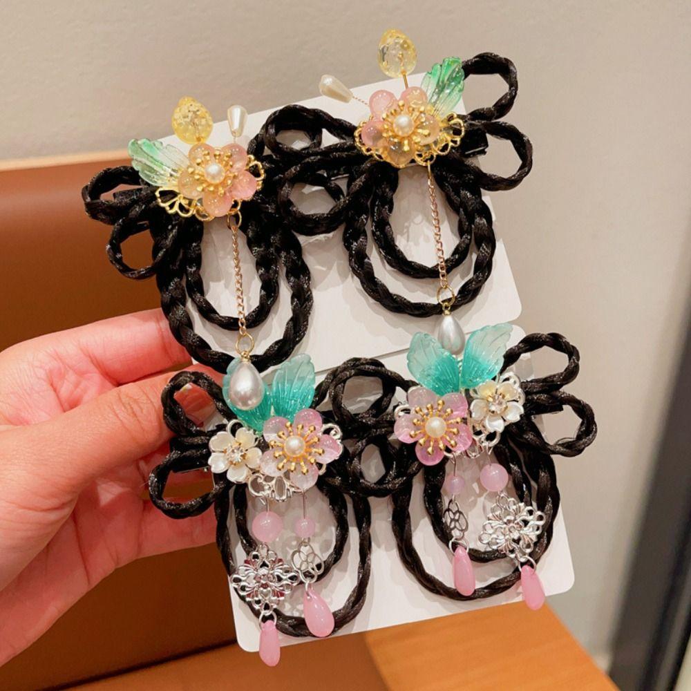 Red Children Wig Hairpin Tassels Hanfu Hair Sticks Cute Ancient Style Hairpin Children