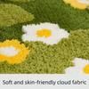 Green Moss Floral Mat Flocking Bedside Rugs  For Living Room Bedroom Home Decoration