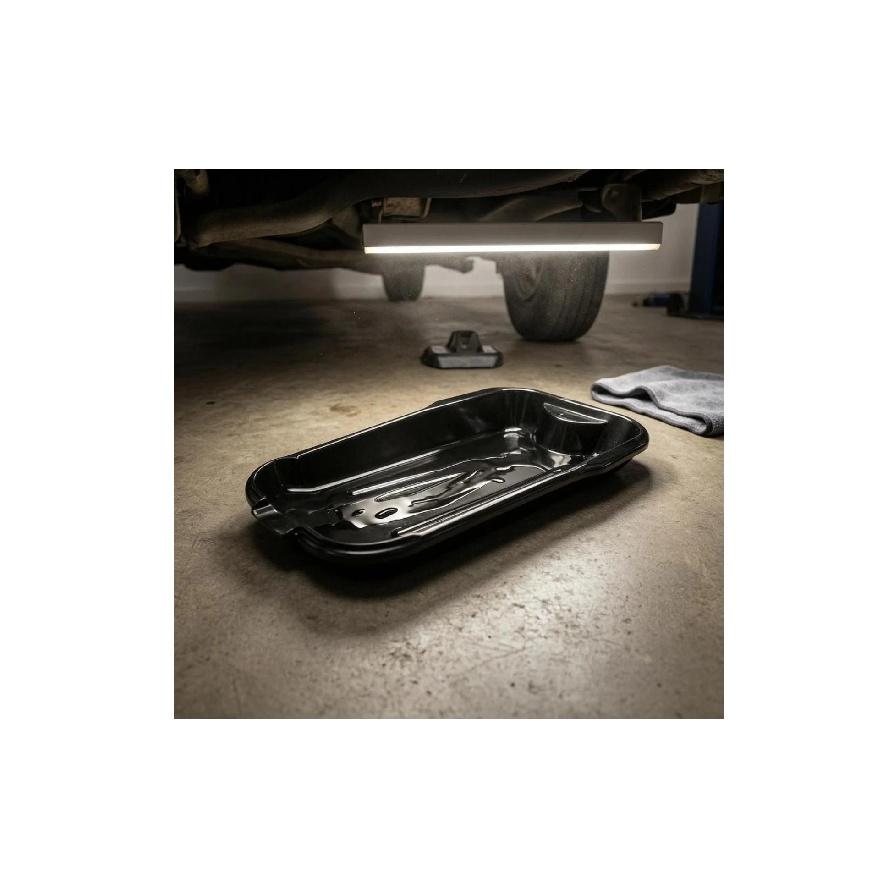 Oil Drain Pan Low-Height Plastic Oil Pan Automotive Tool Black Workshop Item Messwithout Mess
