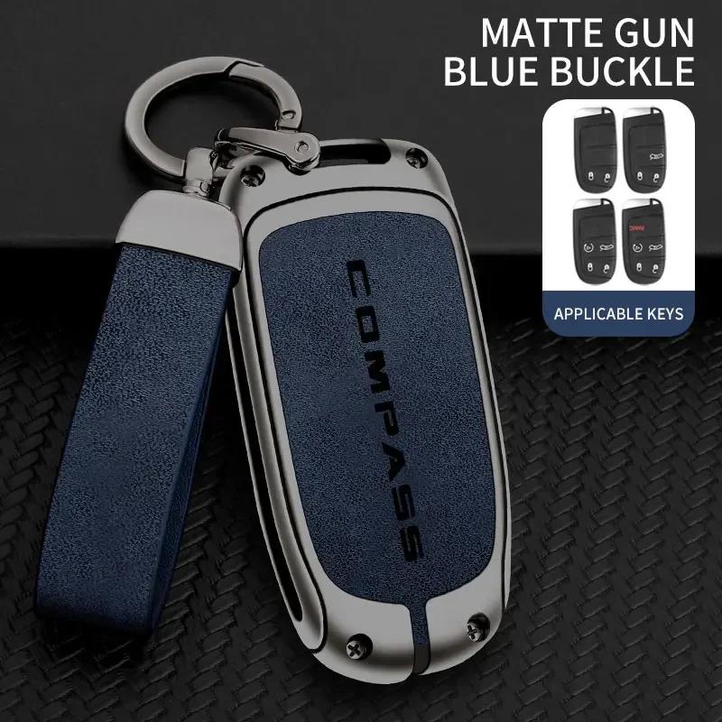 

Suitable for Jeep Compass COMPASS Car Key Case 2021 2020 2019 2017 SUV Zinc Alloy High-end Leather Car Key Case Auto Accessories