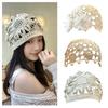 Handcrochet Hat for Women Fashion 2000s Flower Beanies Hat for Teens Girl Outdoor Shopping Photo Hat Aesthetic Skull Hat