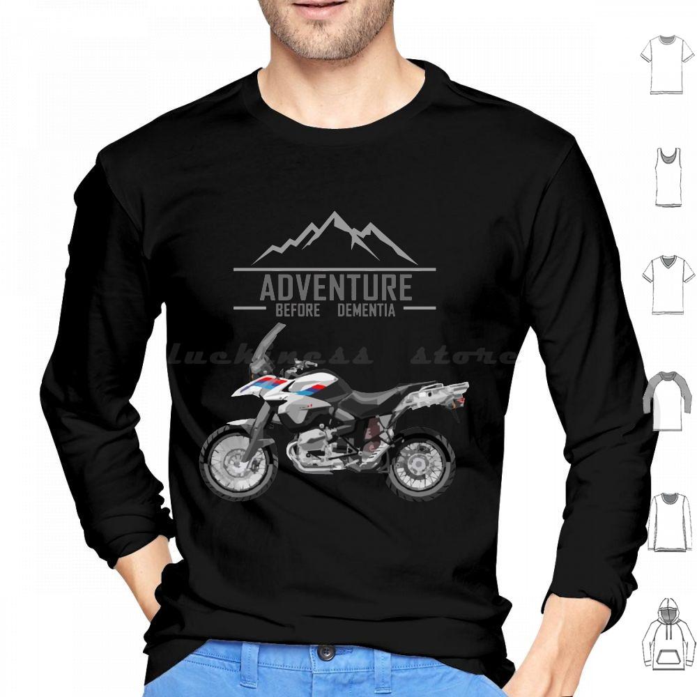 Adventure Before Dementia Funny Mountain Adventure Gs Motorcycle Bike Hoodie Cotton Long Sleeve Adventure Motorcycle Nature