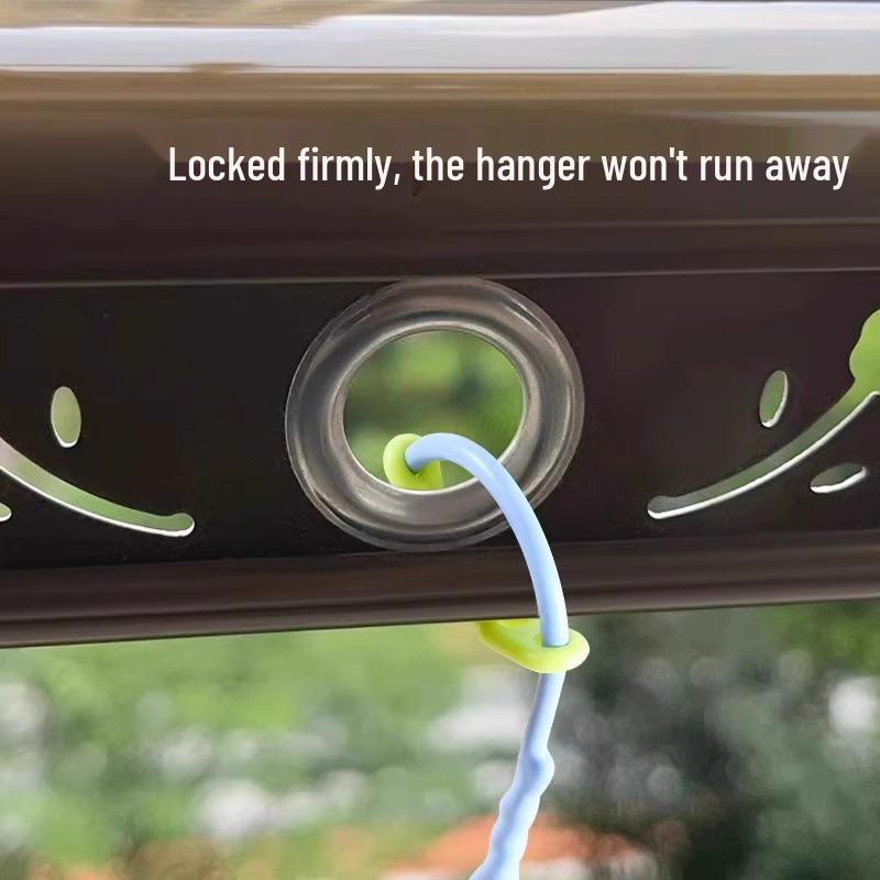 Windproof Silicone Clothes Hanger with Snap-On Clips & Anti-Drop Design