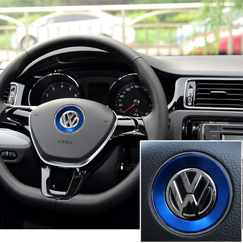 Ceyes Car Styling Steering Wheel Emblem Decorative Circle Ring Accessories Case For Volkswagen VW Golf 5 Polo Jetta Mk6 Covers zq2