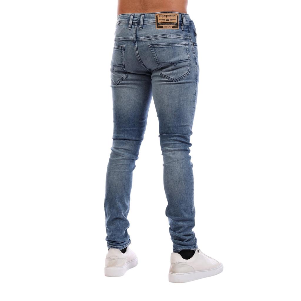 Diesel Mens Washed Denim 5 Pockets Straight Leg Jeans