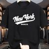 Unisexs Summer Cotton Fashionable Casual Sports Loose New York Brooklyn Letter Printed Round Neck Short Sleeved TShirt Top