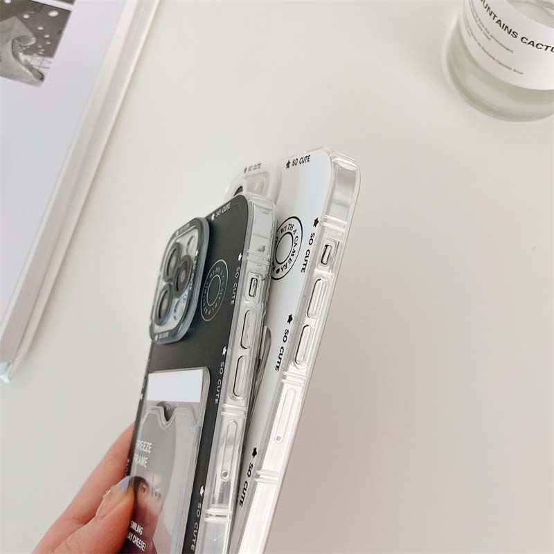 Kartentasche Hülle für iPhone 11 12 Promax 13 14 Pro Max 8 7 Plus Xsmax X Xr Silikon Soft Protector Cute Camera Protector Phone Capa