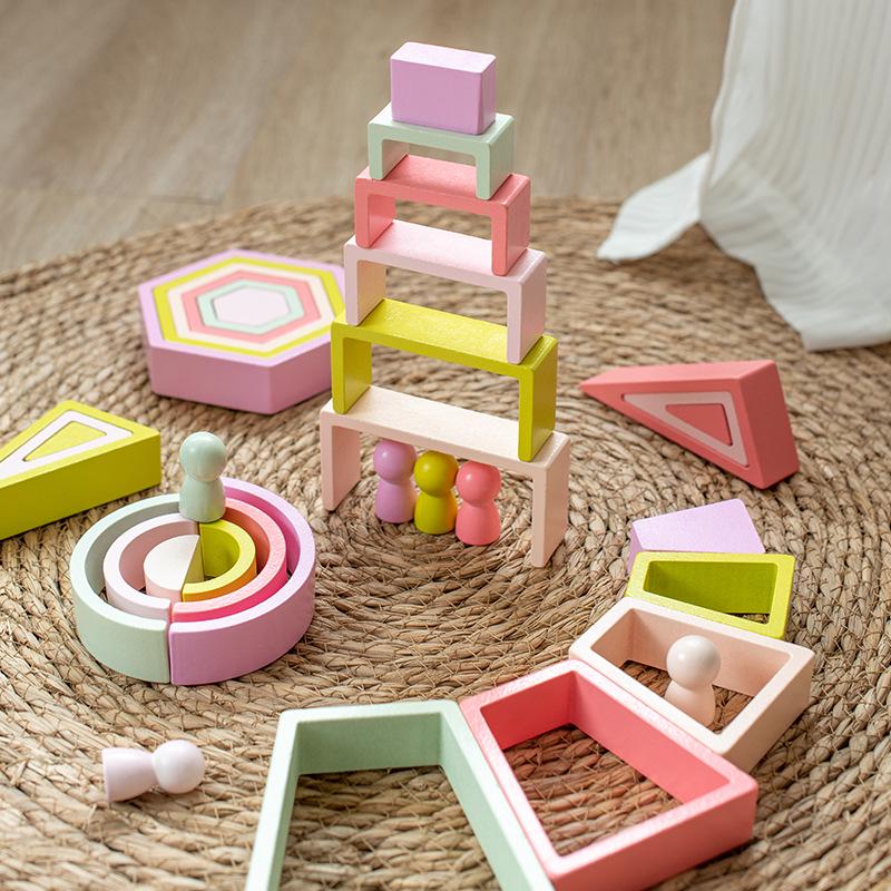 

Macaron Color Wooden Number Blocks: Educational Geometric Toys for Children s Addition & Subtraction Learning