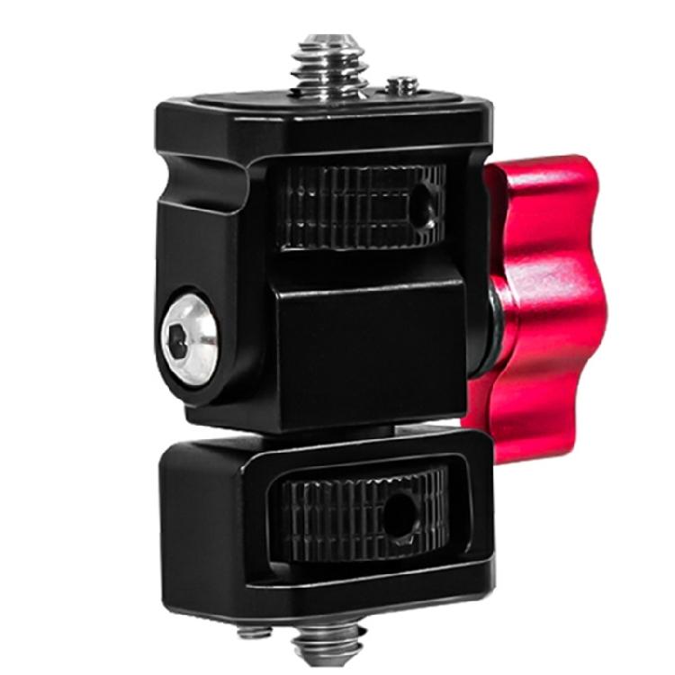 Monitors Holder Mount Swivels Tilt Monitors Clamp with Cold Shoe Locating Pin 1/4inch Hole for Camera Flash Light