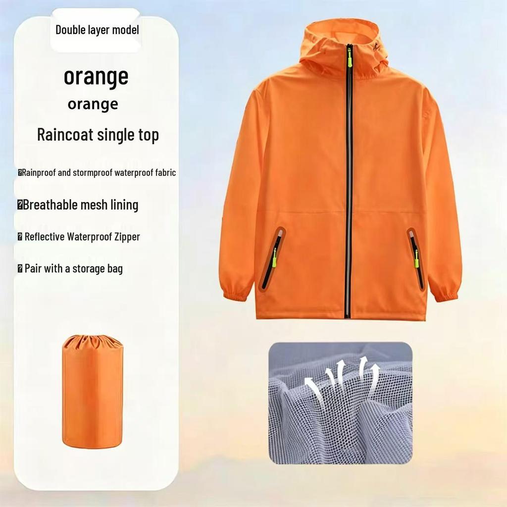 Unisex Full-Body Rainproof Raincoat and Pants Set for Outdoor Activities