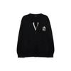 MLB New York Yankees Logo Print V-Neck Knit Top Unisex tops Black 3AKCB0131-50BKS