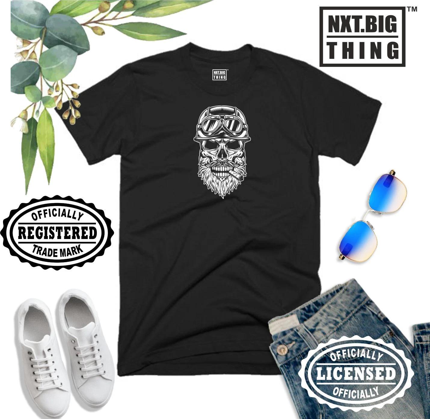 Bearded Skull T Shirt Bike Biker Ride Race Dead Motorbike Motorcycle Chopper Top S