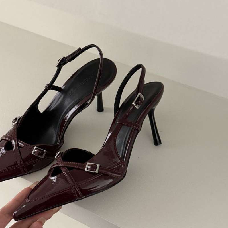 Spring and Summer Fashion High Heels Women's 2025 New French Pointed Thin Heel Bag Head Sandals Fairy Style Single Shoes