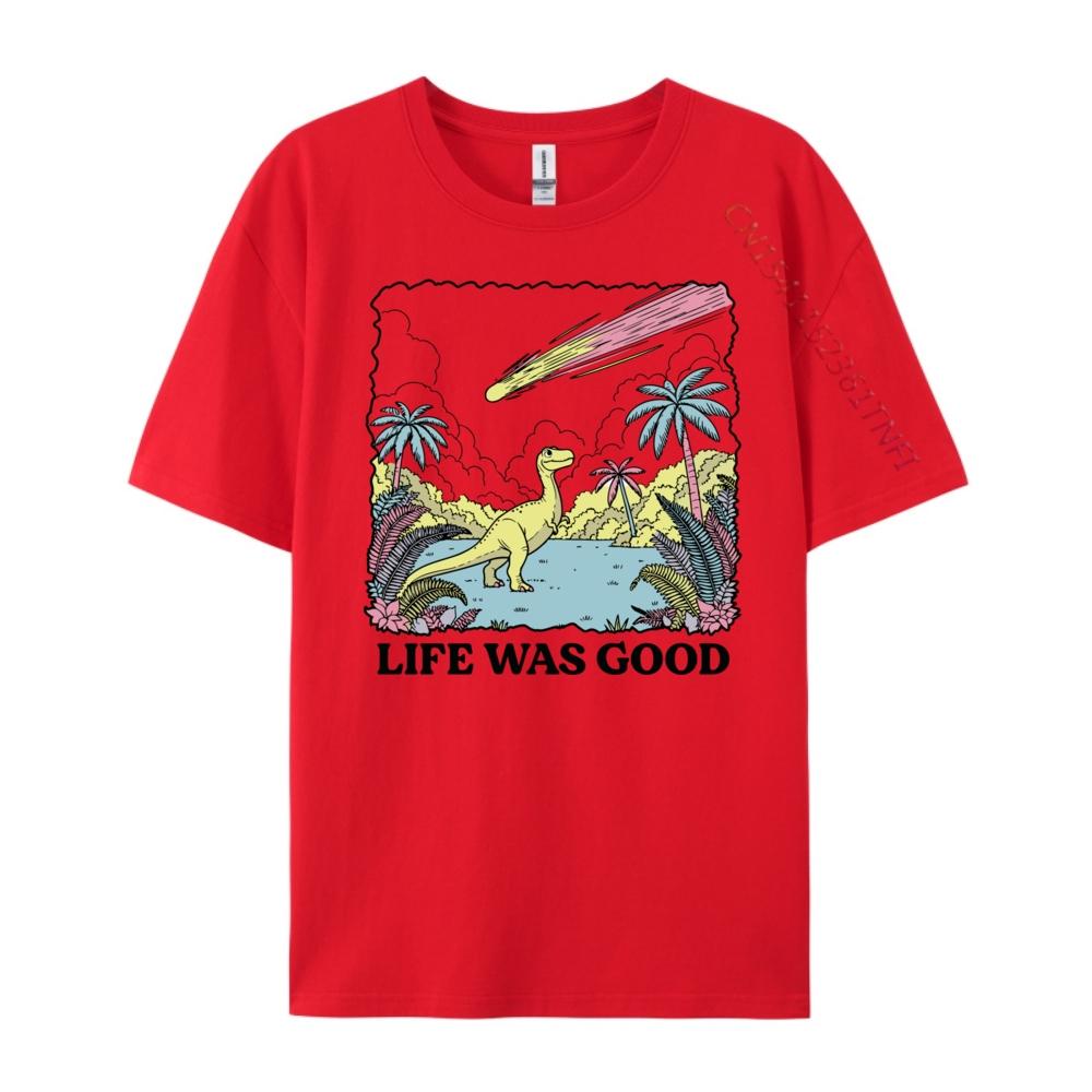 

Life Was Good Pink Graphic Tees Shirts EU SIZE Vintage Plain T Shirts Wholesale Designer Clothes Men Letter - Men s Summer Co... S разноцветный
