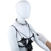 FISTSX BDSM Bondage Kit Metal Collar with Chain Leash Couples SM Game Bondage Gear Spiked Collar for Women Men