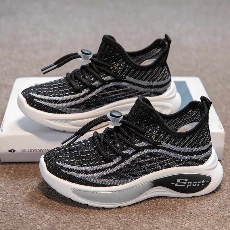 Детские сетчатые дышащие спортивные кроссовки для бега на весну и лето 37 розовый — фото 3