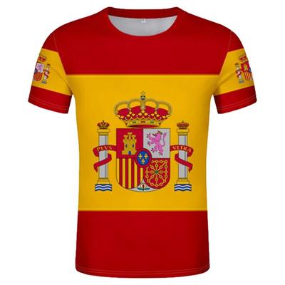Herren-T-Shirt mit spanischem Nationalemblem, 3D-Aufdruck, O-Ausschnitt, kurzärmelig, modisch, coole Kleidung, große, lockere Oberteile für Männer