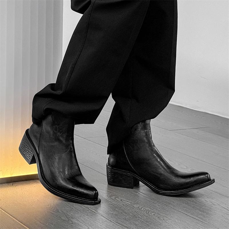 Fashion New men's boots Fashionable and versatile designer styles Outdoor leisure party Daily youth trend thick soled shoes street Hot