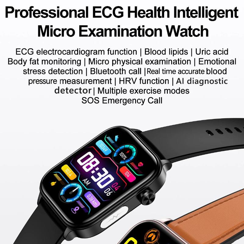 2025 New ECG+PPG Blood Fat Uric Acid Health Smartwatch Men Women Heart Rate Blood Pressure Bluetooth Call Smart Watch for IOS Android
