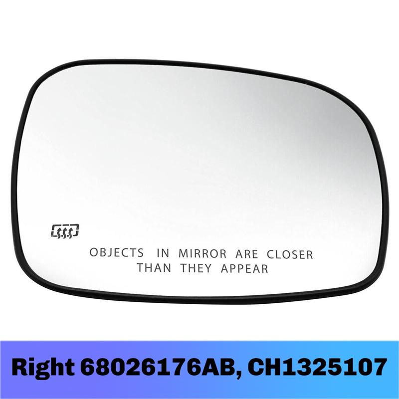 Heated Rearview Mirror Glass Replacement For Dodge Grand Caravan Chrysler Town& Country 2008-2016 Right 68026176AB, CH1325107