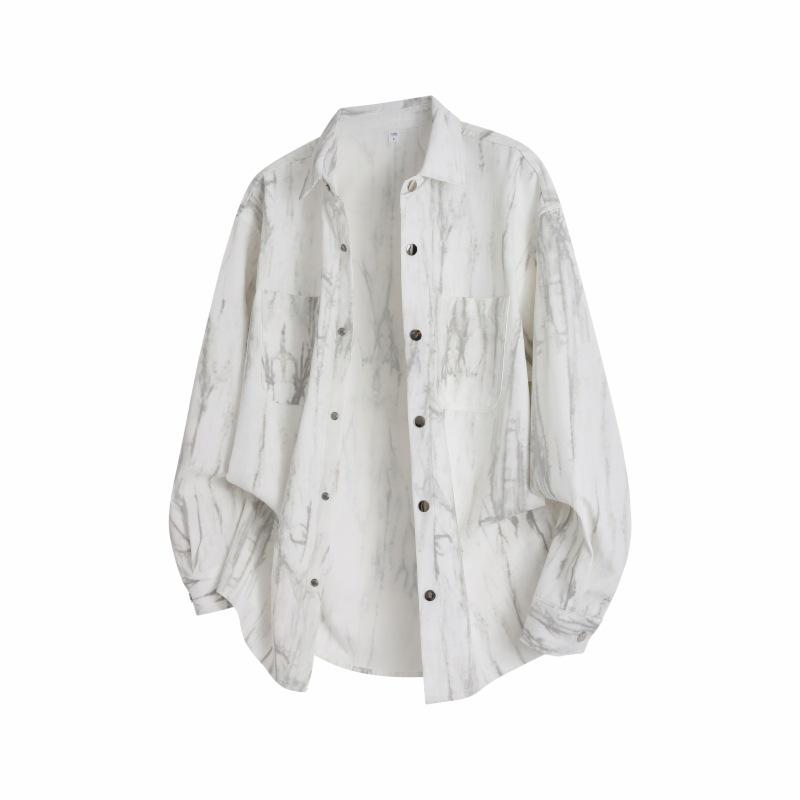 Autumn Men'S Casual Loose Long Sleeve Shirt Men'S Lapel Shirt Jacket