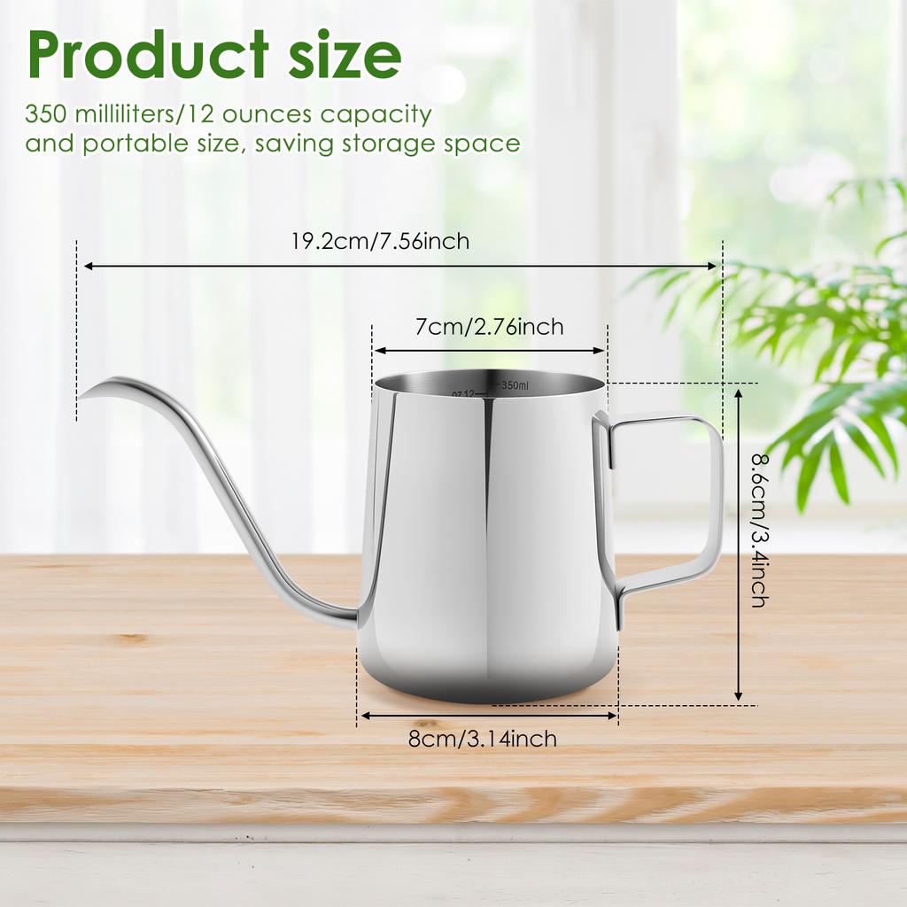 Indoor Plant Mini Drinking Pot 350ml Stainless Steel Plant Drinking Pot Multi purpose Portable Coffee Pot