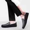 Fashion Classic Men's Genuine Leather Loafers Business Mens Slip On Shoes Casual Breathable Flat Shoes Non-Slip Comfortable Walking Shoe