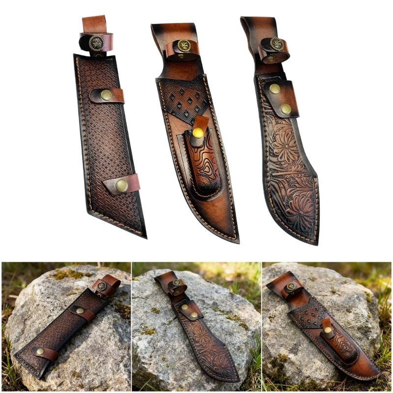 Handcrafted Leather Cutter Sheath Cutter Holder For Compacts Fixed Blade Outdoor Hand Stitched Water Resistant Design