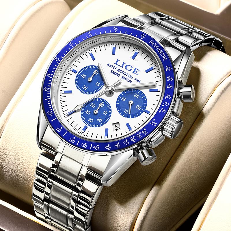 Classic Watches for Men Business Military Waterproof Watch Men Top Brand Luxury Sports Quartz Chronograph Montre Homme+BOX