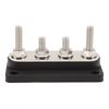 4 Studs Power Distribution Block 12‑48V 150A Brass Nickel Plated for Cars Trucks RVs Marine Boats Black
