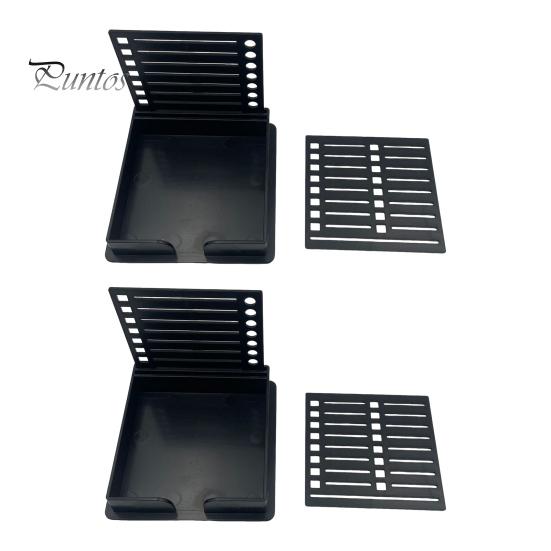 2Pcs Sticky Note Dispenser Holders High Durability Smooth Edge Burr Free Multifunctional Sticky Note Holder with Stencil
