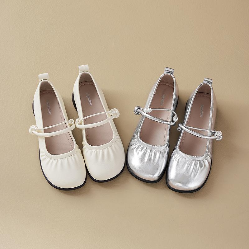 Augustine Mary Jane Single Shoes Women's 2025 New Summer Small Fragrant Wind Soft Sole Small Leather Shoes Temperament Shallow Mouth Single Shoes