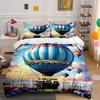 Hot Air Balloon Decorative Set Soft Comfortable Duvet Cover Bedding Set Included 1*Duvet Cover & 2*Pillowcases, Gift