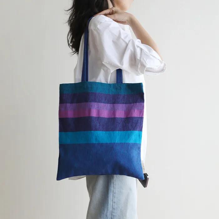 Eco bag, organic cotton, delphinium