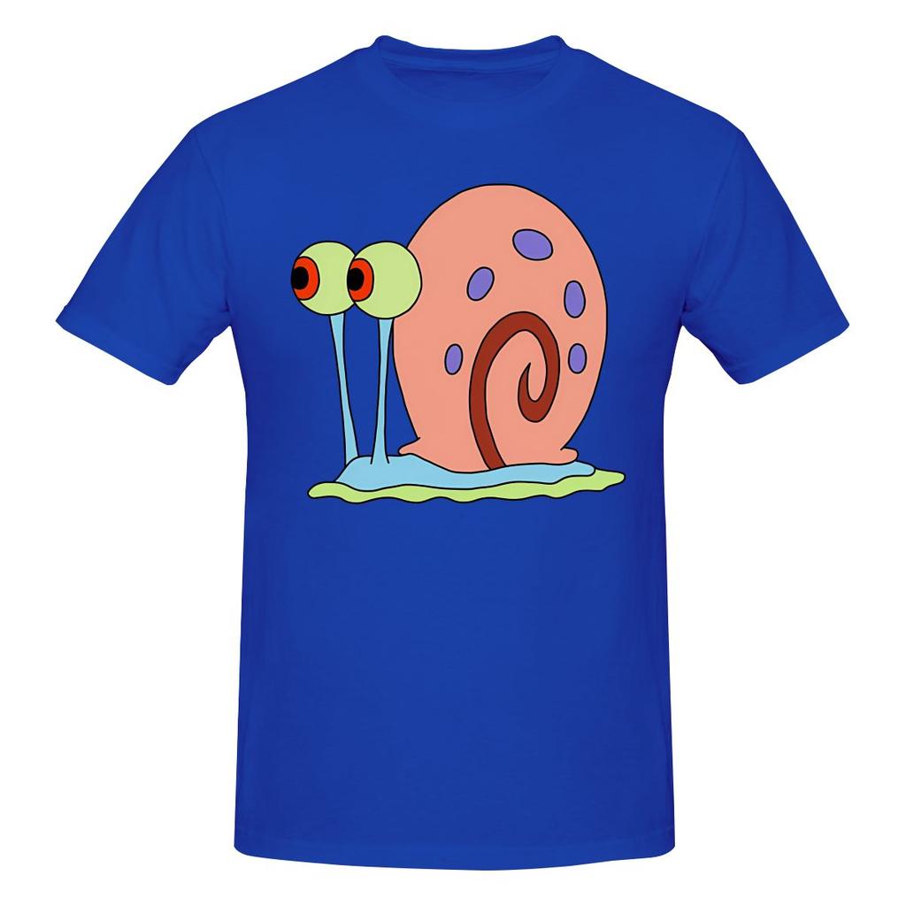 Gary The Snail Loose Tshirt Retro Sports Solid Color Basic Tee