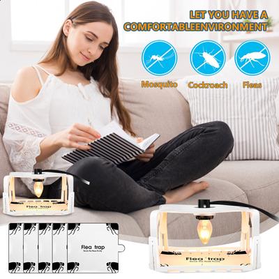 Square Retractable Flea Trap Pet Home Flea Light Armyworm Light