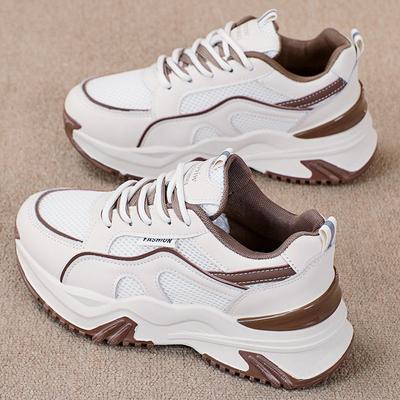 Dad Shoes Women's Ins Spring New All-Match Thick Bottom Increased Breathable Mesh Casual Soft Sole Sneakers