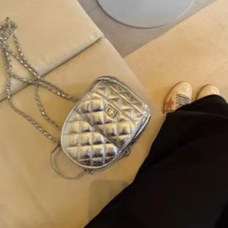Zaino in morbida pelle a rombi di nicchia di alta qualità per donna, nuovo alla moda, versatile, piccolo, borsa a tracolla da viaggio