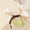 1Pcs U Shape Jade Orchid Hairpin For Women Vintage Chinese Style Wrapping Flower Hairpin Handmade Metal Jewelry Hair Accessory