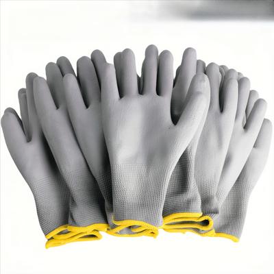 Graue Rutschfeste Strapazierfähige Handschuhe mit Komfort-Passform Strickbündchen für Gartenarbeit, Bau, Holzbearbeitung und Autoreparatur