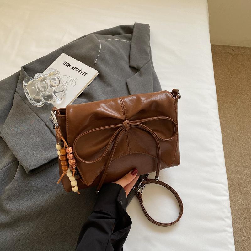 Large capacity bag women's trendy new popular fashion versatile shoulder bag high-end bow messenger bag