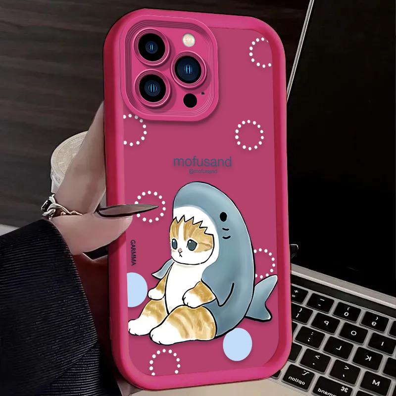 Cartoon Mofusand Cat Phone Case for iPhone 17 Air 16 16E 15 14 13 12 11 Pro Max X XS X S Max XR SE 2020 SE4 7 8 Soft Back Cover