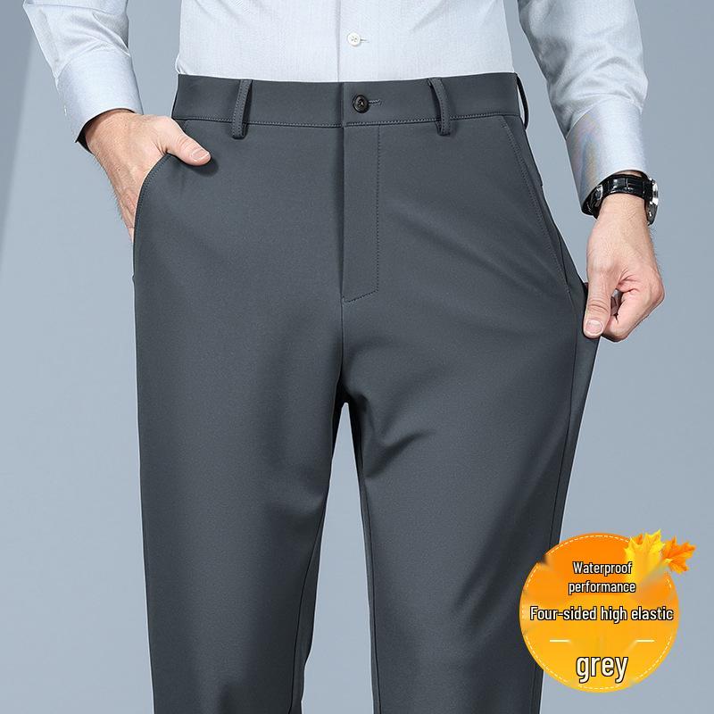 

Hengyuanxiang Men s No-Iron Stretch Slim Fit Business Pants - Solid Color, Straight Leg, Autumn/Winter Casual and Formal Wear 32 for 130-140 lbs